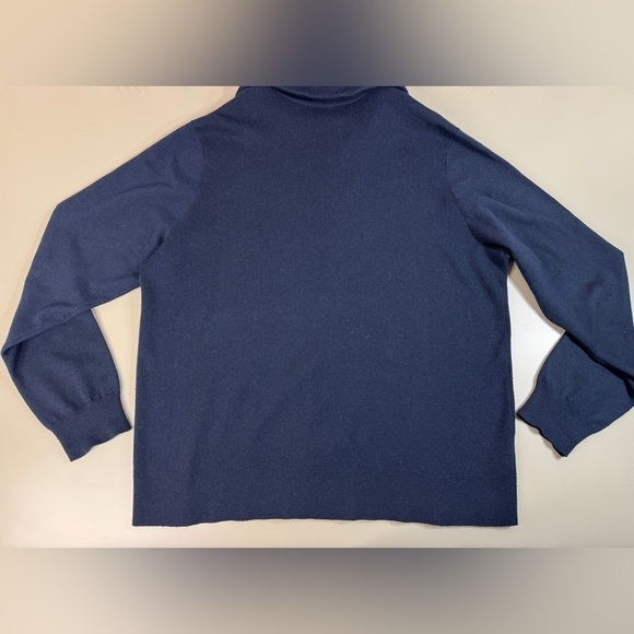 Perry Ellis Sweater Mens 2XL XXL Blue Merino Wool Knit Sweater Casual Full Zip - Picture 3 of 9